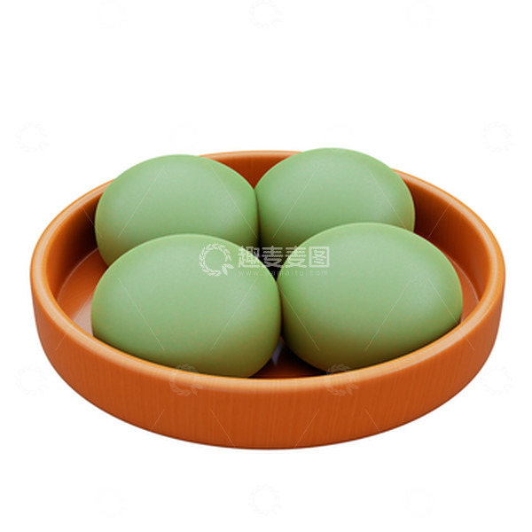 源文件下载【趣麦麦图】3D清明节食物青团