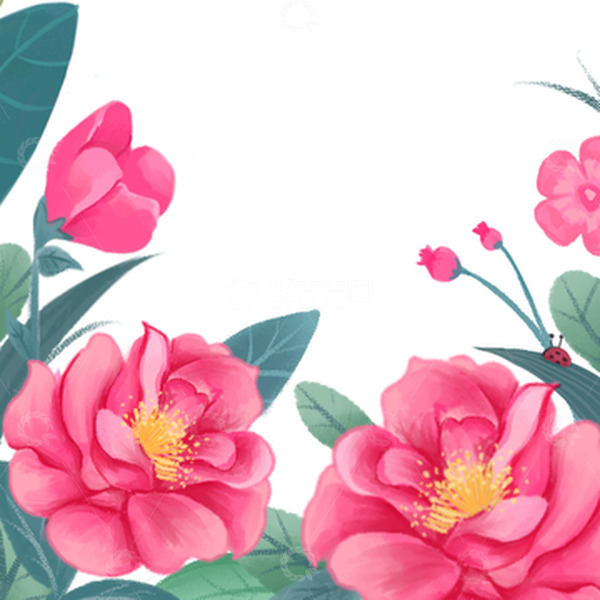 源文件下载【趣麦麦图】春天花开玫瑰海棠