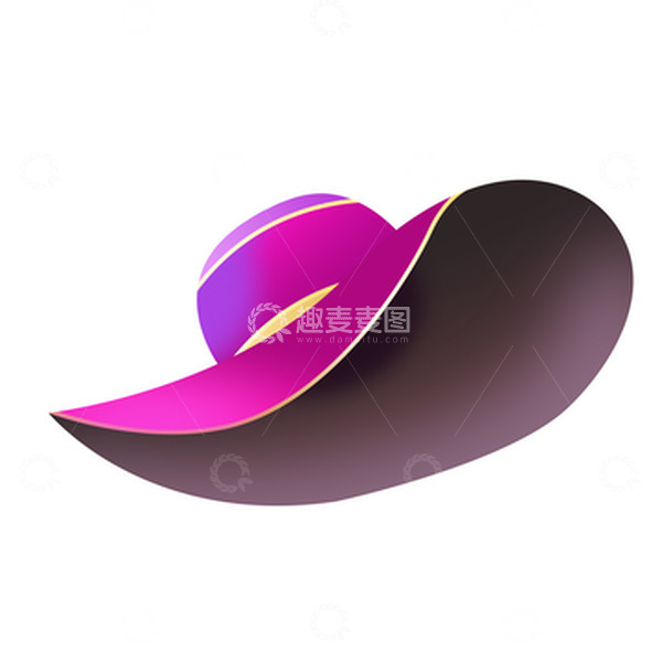 源文件下载【趣麦麦图】女王节紫色帽子装饰元素