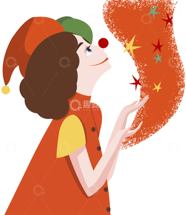 源文件下载【趣麦麦图】愚人节小丑表演惊喜矢量手绘图