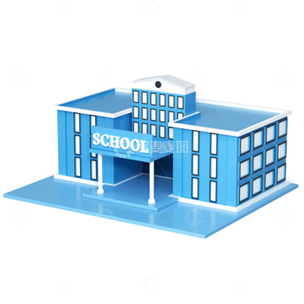 源文件下载【趣麦麦图】-3D元素之立体建筑系列一