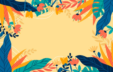 春天春季淡雅简约浅色花朵绿叶花束鲜花背景