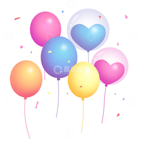 源文件下载【趣麦麦图】节日庆祝气球元素
