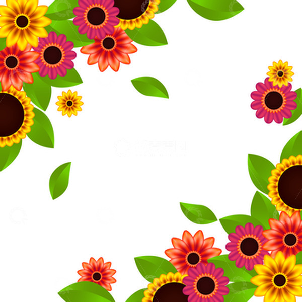 源文件下载【趣麦麦图】-春天花朵鲜花绿叶矢量扁平简约