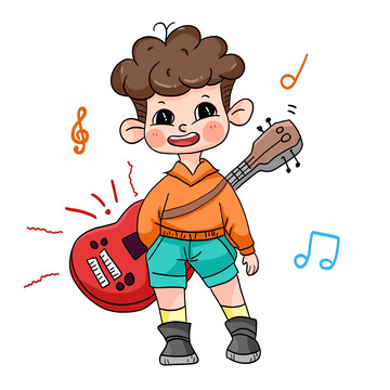 卡通潮流手绘音乐