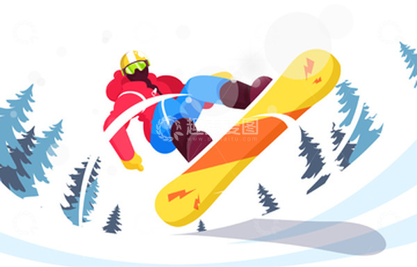 源文件下载【趣麦麦图】冬季滑雪雪地滑板滑雪人物运动员