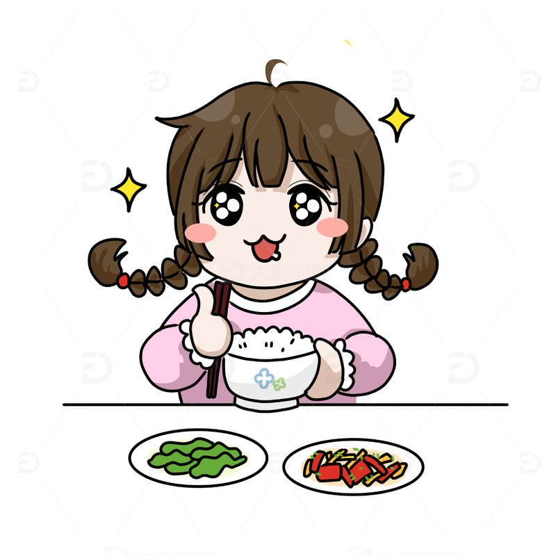 源文件下载【趣麦麦图】吃东西卡通人物