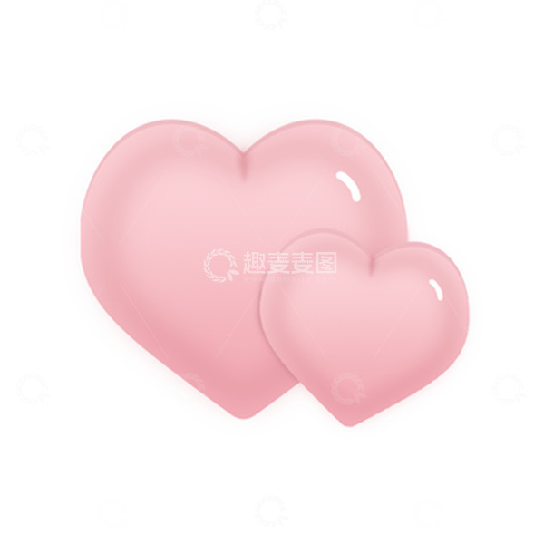 源文件下载【趣麦麦图】粉色渐变立体爱心七夕情人节