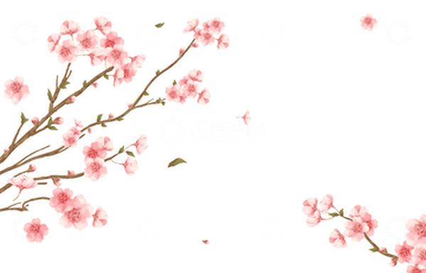 源文件下载【趣麦麦图】-春天春季花朵花瓣飞舞桃花樱花