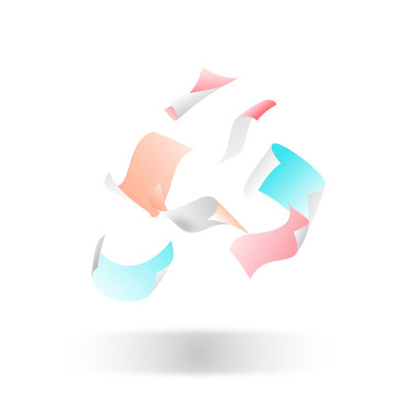 飘落的彩色纸张