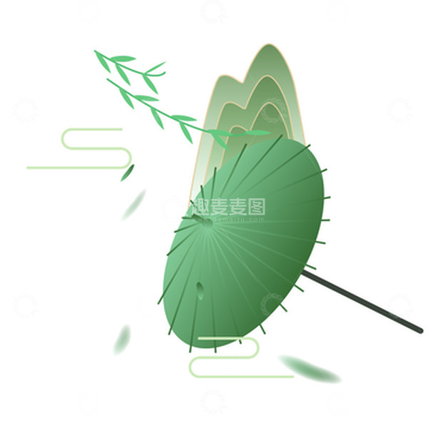 源文件下载【趣麦麦图】清明节柳树中国风