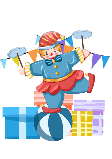 愚人节杂耍表演小丑元素