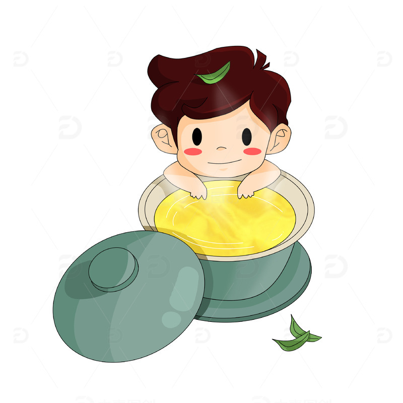 源文件下载【趣麦麦图】清明茶创意儿插