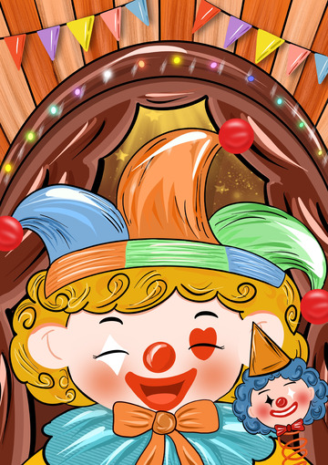 愚人节弹簧小丑背景