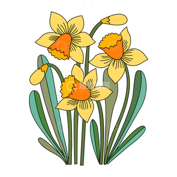 源文件下载【趣麦麦图】春天植物鲜花花草扁平插画
