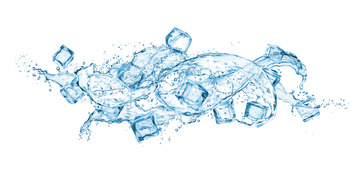 水花水滴液体流动冰块水效果特效