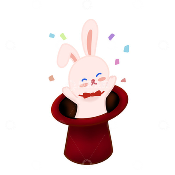 源文件下载【趣麦麦图】魔术表演小兔子帽子戏法