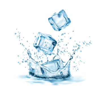 水水花冰块涟漪流动液体