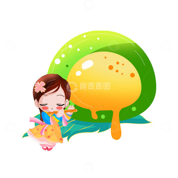 源文件下载【趣麦麦图】手绘清明青团人物卡通小场景