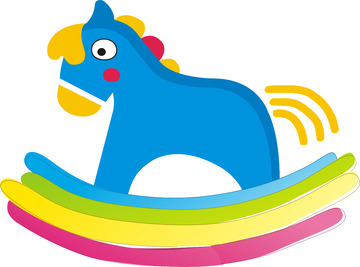 卡通蓝色木马玩具