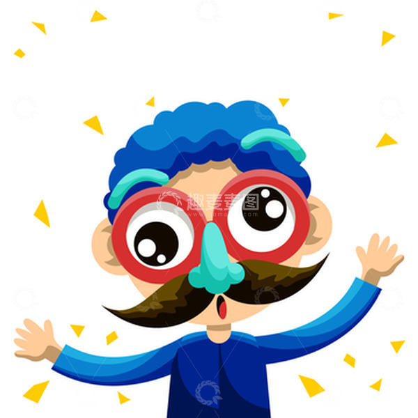 源文件下载【趣麦麦图】愚人节小丑搞怪彩带整蛊飘带