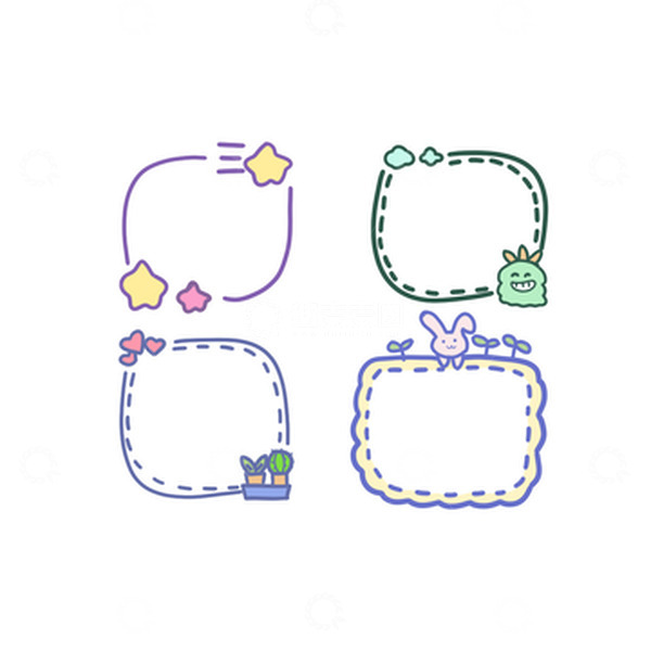 源文件下载【趣麦麦图】-卡通小清新手绘文本框边框