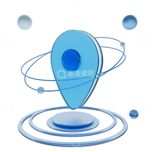 源文件下载【趣麦麦图】3D蓝色科技毛玻璃位置定位互联网信息图标