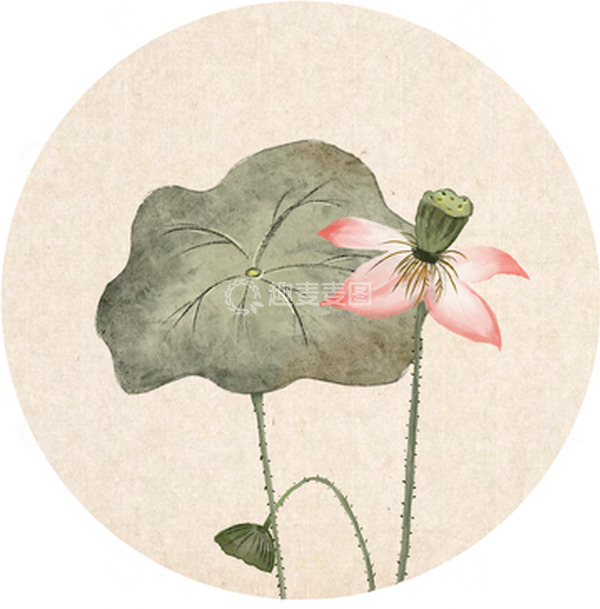 源文件下载【趣麦麦图】-中国风水墨荷花素雅素材