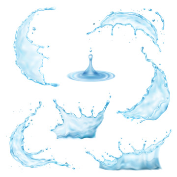 水花浪花液体流动波浪水效果水特效