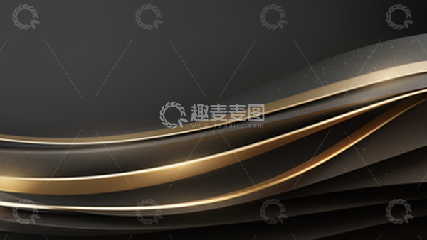 源文件下载【趣麦麦图】-大气高端黑色光效曲线封面封面质感