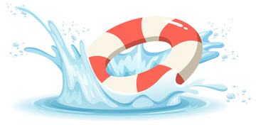 水花浪花涟漪水滴液体流动救生圈