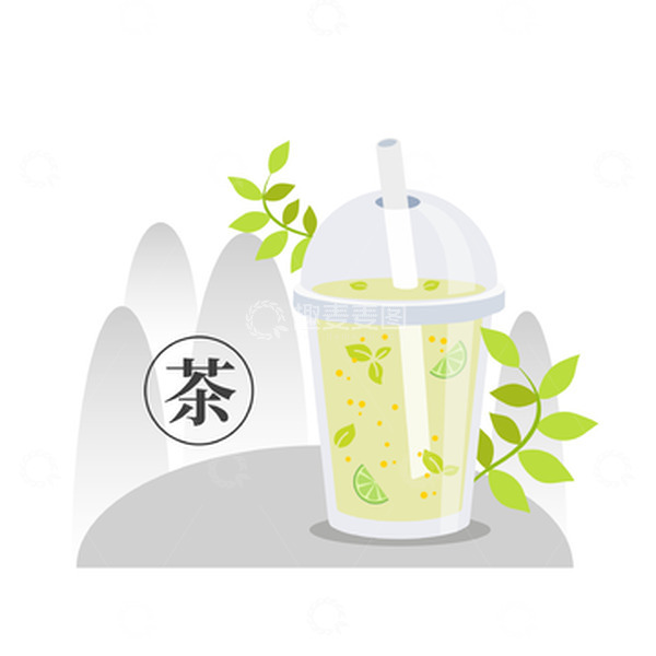 源文件下载【趣麦麦图】春茶节茶杯奶茶山水饮料喝茶泡茶