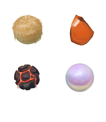 毛发宝石珍珠及熔岩星球