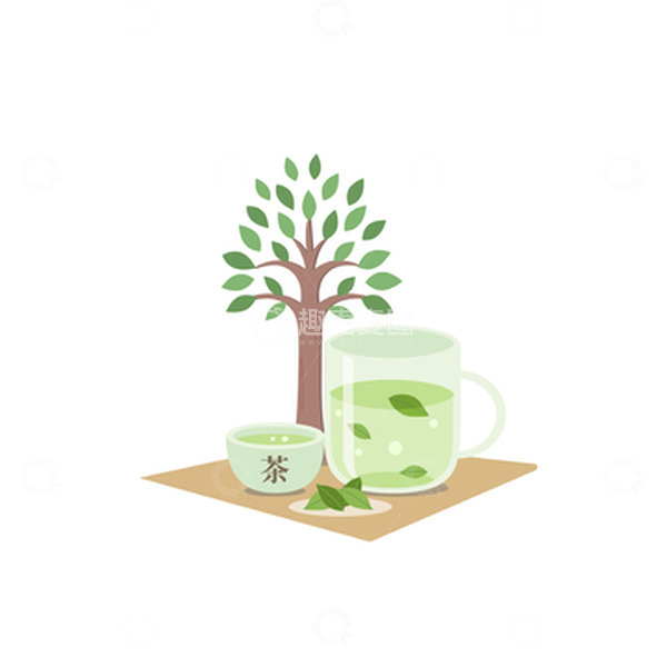 源文件下载【趣麦麦图】春茶节茶杯茶壶绿茶叶茶树喝茶泡茶