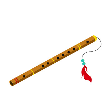 清明节手绘笛子元素