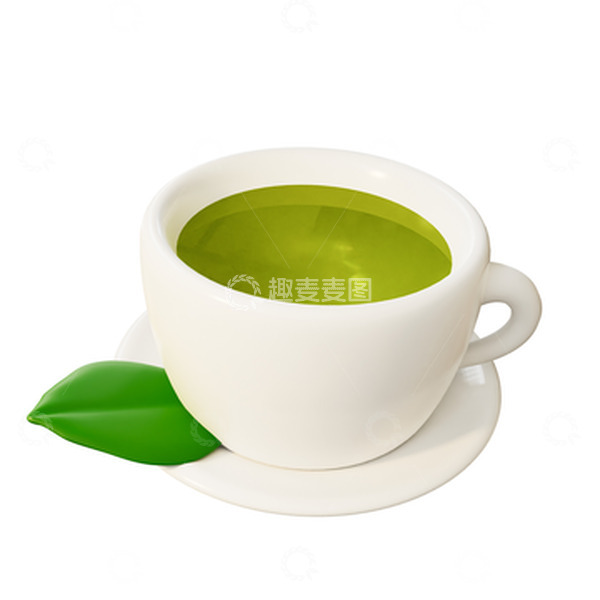 源文件下载【趣麦麦图】3D春茶茶杯茶叶