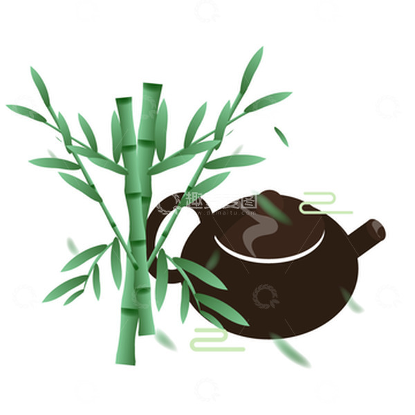 源文件下载【趣麦麦图】春茶泡茶竹子春天