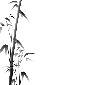 植物水墨竹子元素