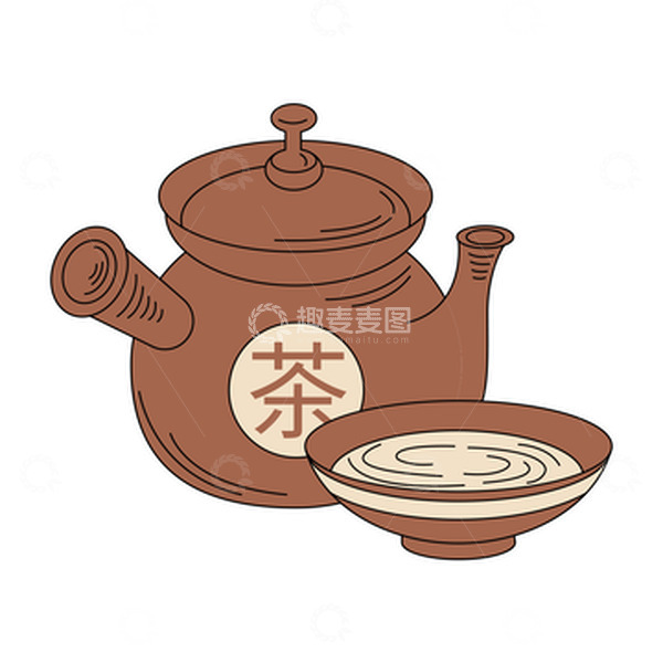 源文件下载【趣麦麦图】春茶茶杯茶壶茶具插画