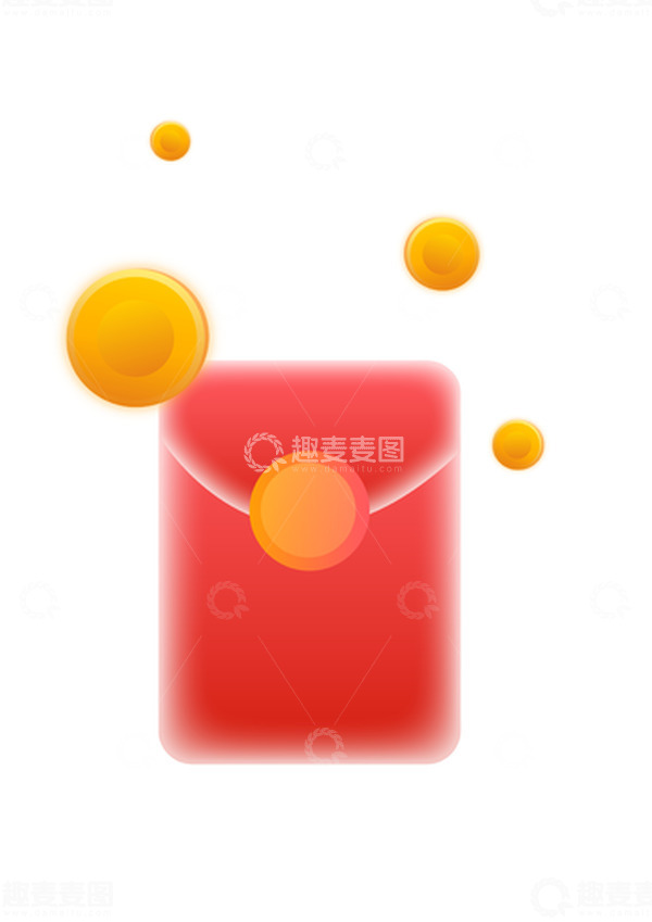 源文件下载【趣麦麦图】电商活动飞溅红色卡通手绘金币红包