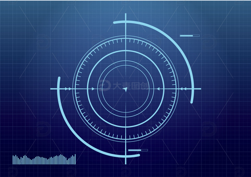 源文件下载【趣麦麦图】蓝色科技数据锁定网格科技背景