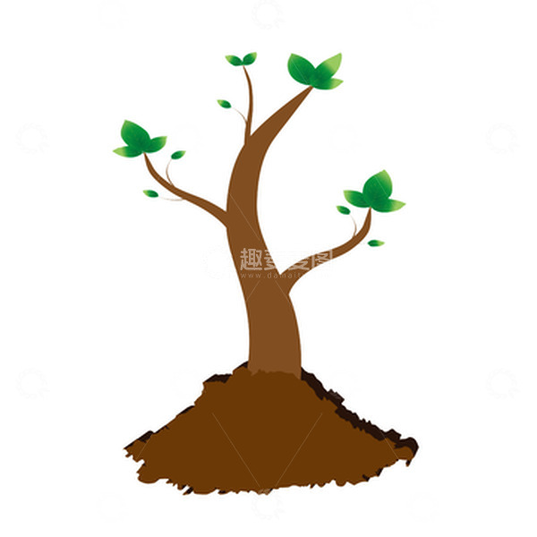 源文件下载【趣麦麦图】-春天绿叶的小树
