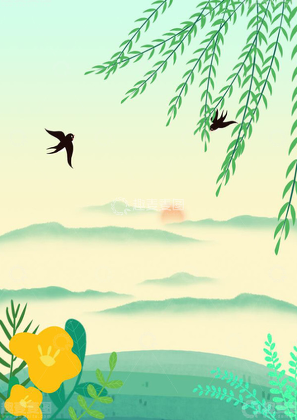 源文件下载【趣麦麦图】清明节海报背景