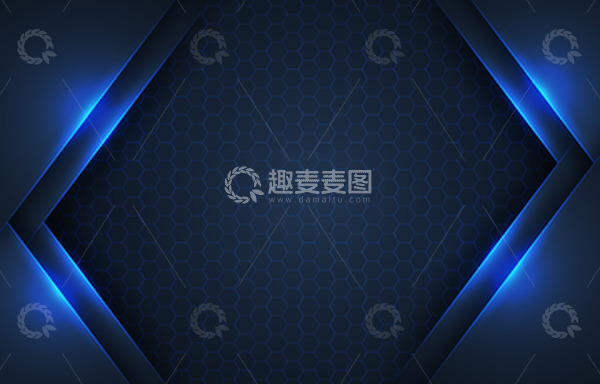 源文件下载【趣麦麦图】科技光效蜂窝质感纹理未来蓝色背景