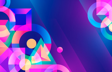 商务炫彩彩色科技电商背景海报