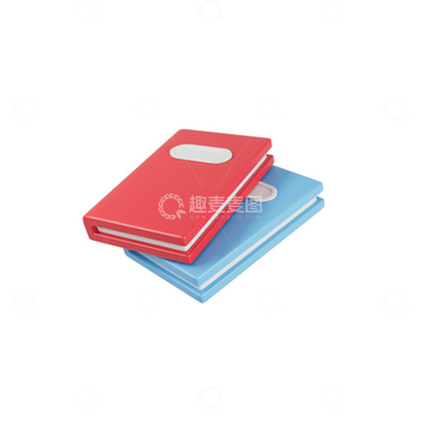 源文件下载【趣麦麦图】3D红蓝课本