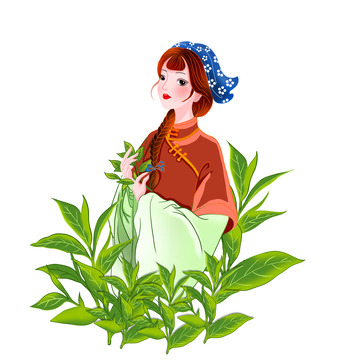 手绘春茶插画