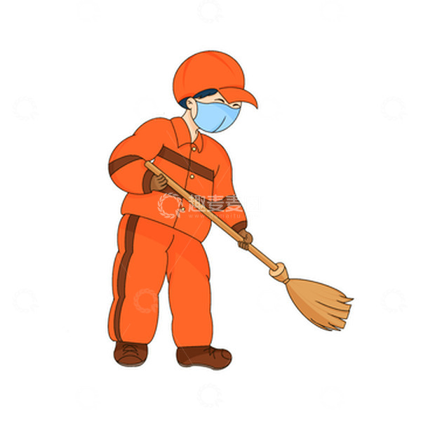 源文件下载【趣麦麦图】五一劳动节环保工人扫地卡通人物