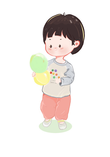 Q版短发小女孩元素