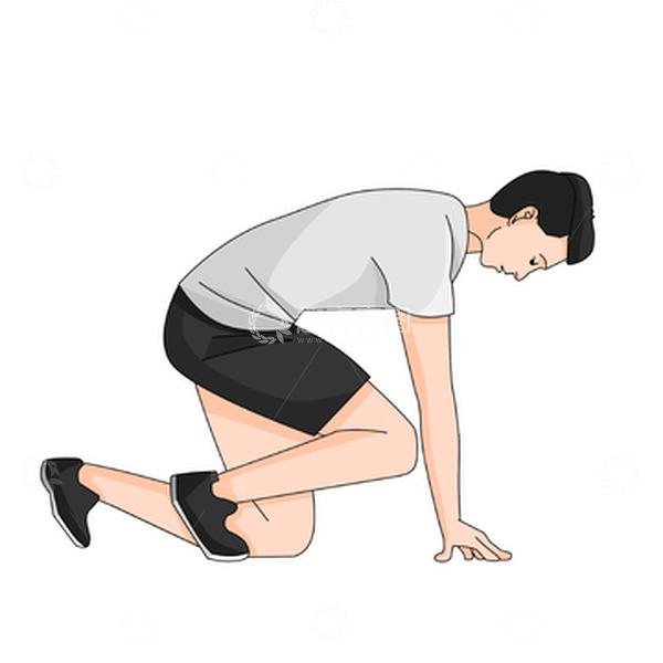 源文件下载【趣麦麦图】正侧面起跑运动姿势